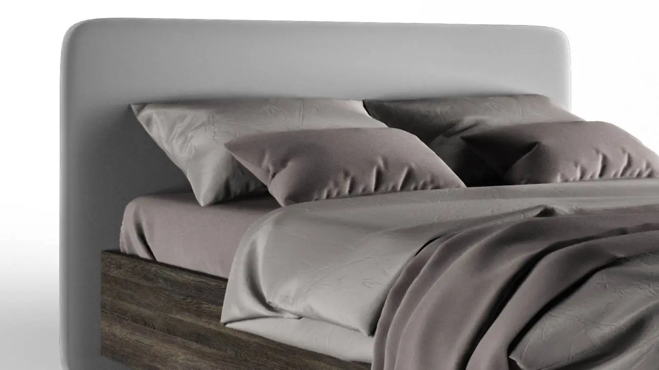 Мягкая кровать Bliss Ice, цвет Венге на высоких ножках с прямым изголовьем Askona фотография товара - 7 - большое изображение