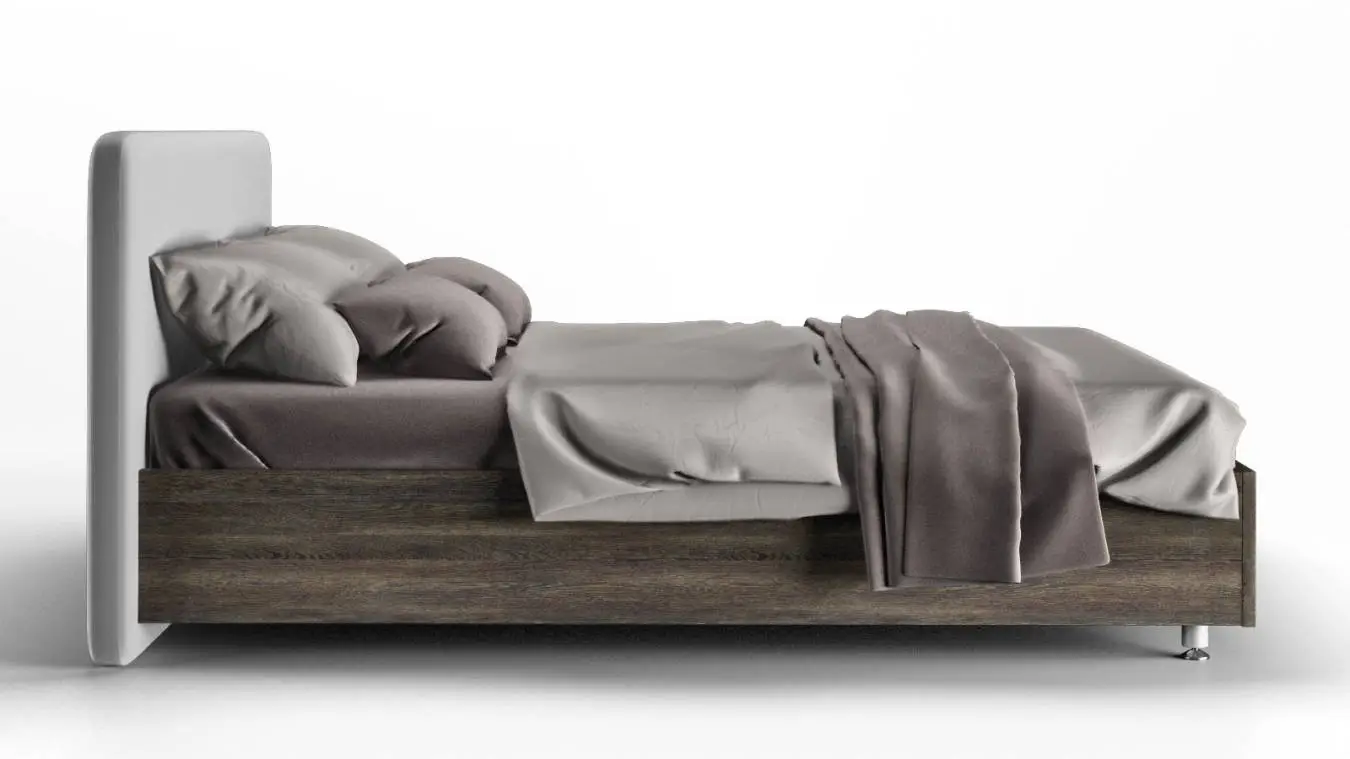 Мягкая кровать Bliss Ice, цвет Венге на высоких ножках с прямым изголовьем Askona фотография товара - 4 - большое изображение